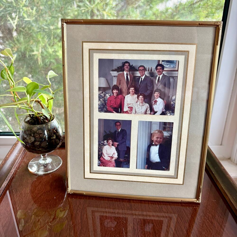 Vintage Hallmark Gold Tone Ornate 8x10 Triple Photo Frame